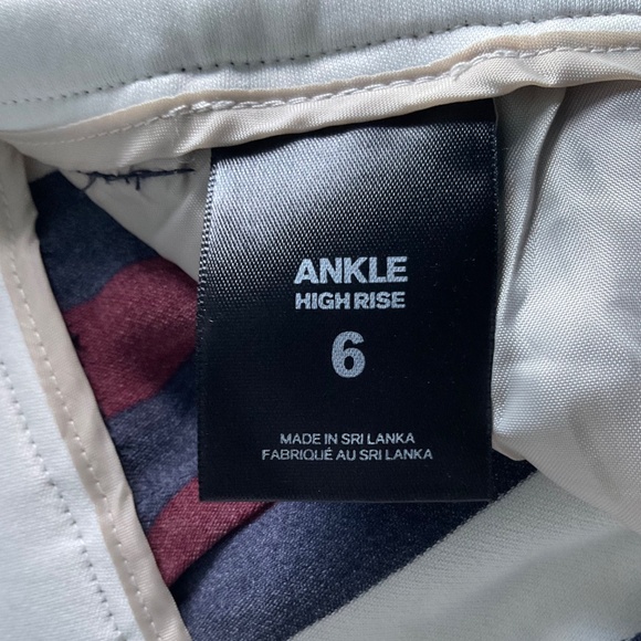 EXPRESS Women's MAROON/NAVY/White Striped High Rise Wide Leg Pants Trousers - Picture 3 of 12